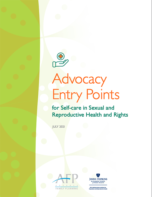 Points d'entrée du plaidoyer pour l'autosoin dans le domaine de la santé et des droits sexuels et reproductifs