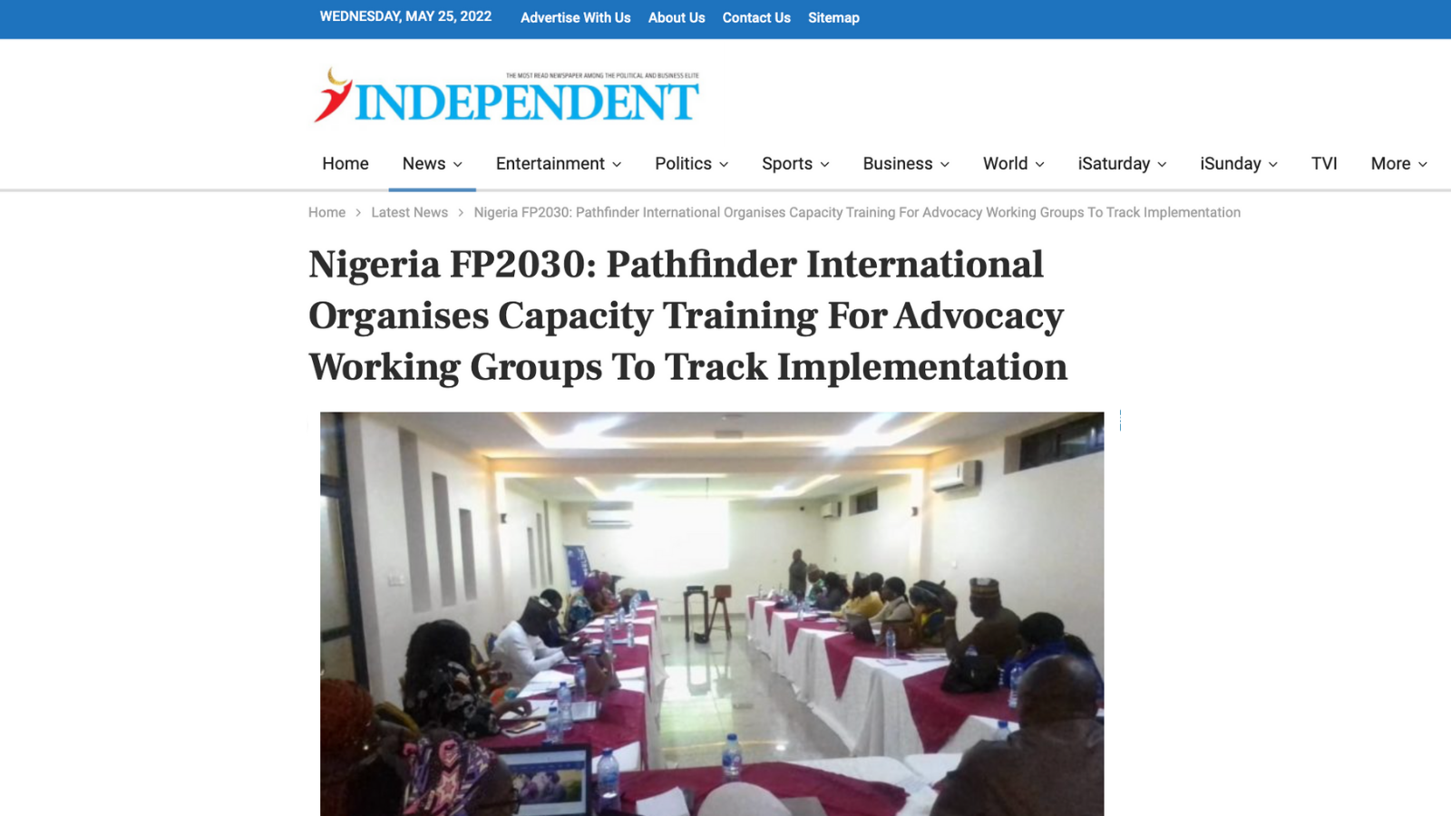 Nigeria FP2030: Pathfinder International organiza una formación para que los grupos de trabajo de promoción sigan la aplicación