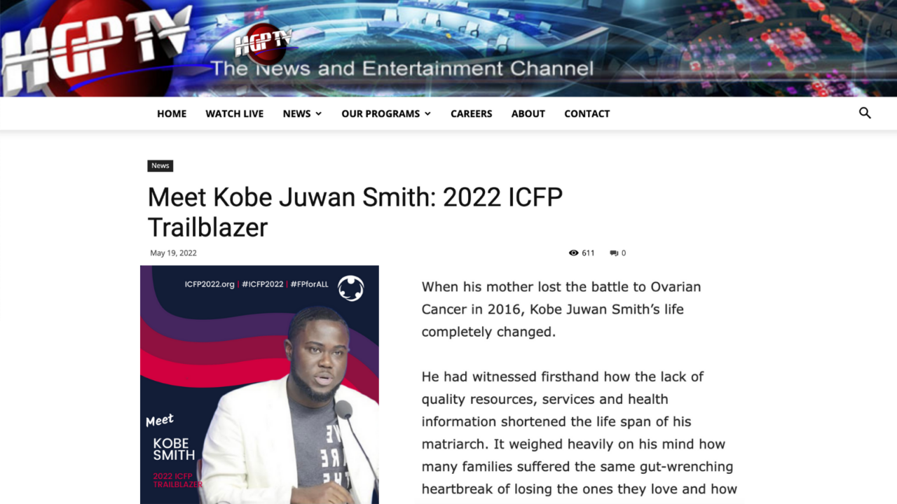 Rencontre avec Kobe Juwan Smith : 2022 ICFP Trailblazer