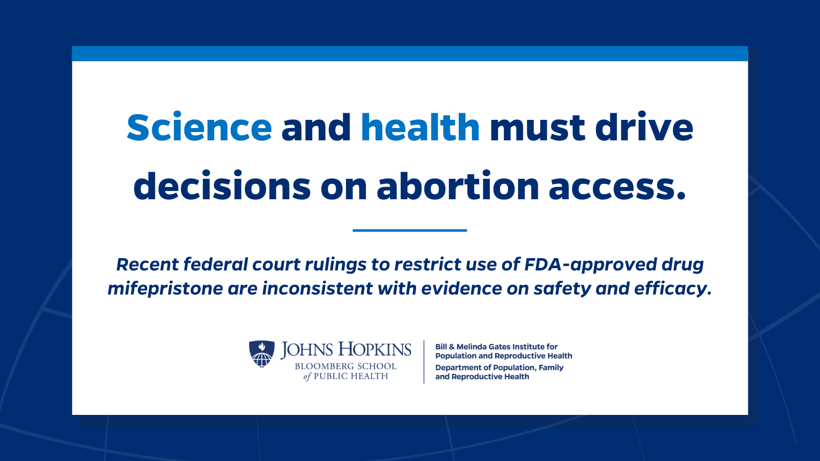 La science et la santé doivent guider les décisions sur l'accès à l'avortement