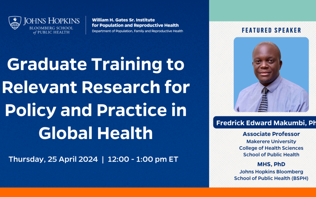 Véalo ahora: Formación de postgrado en investigación relevante para la política y la práctica en salud mundial