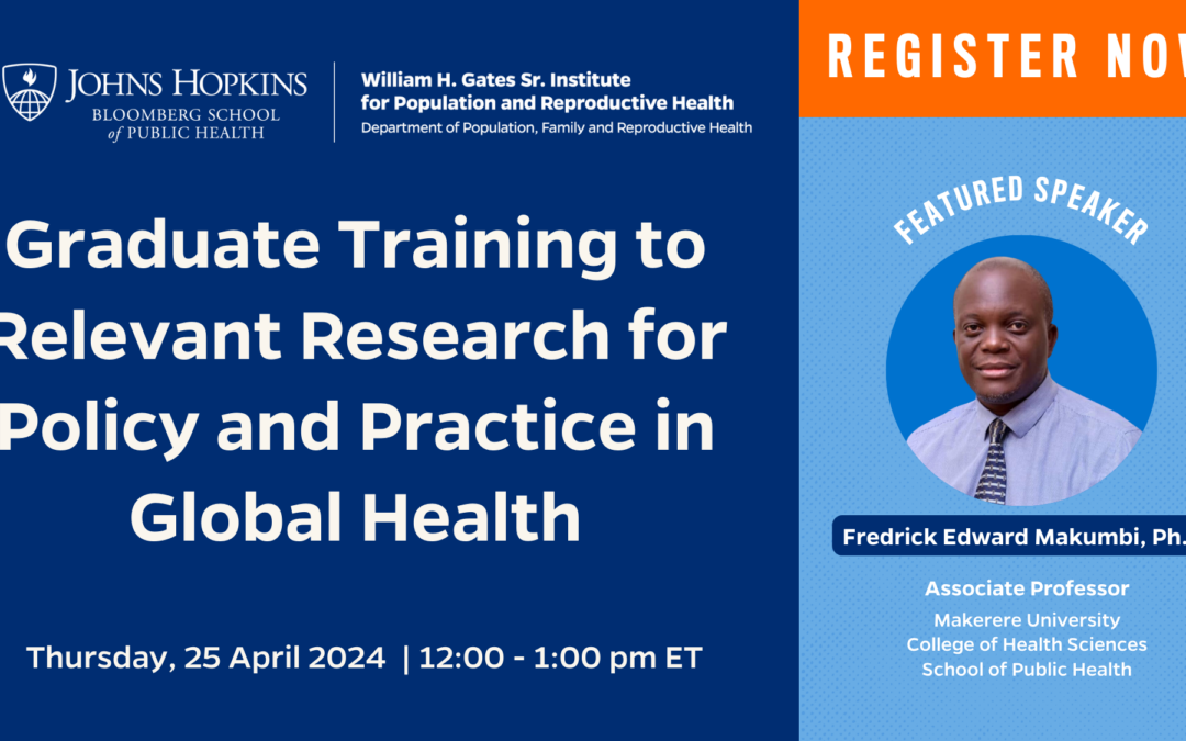Inscríbase ahora: Formación de posgrado en investigación relevante para la política y la práctica en salud mundial